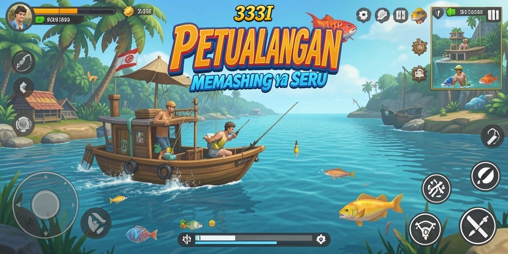 Tangkapan ikan yang megah dalam gameplay 333I.