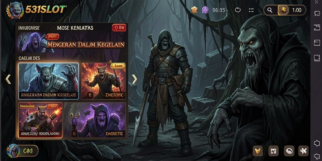 Tampilan menegangkan dari gameplay 531SLOT dengan atmosfer yang mencekam.