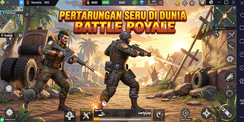 Screenshot gameplay 666I menampilkan aksi seru di arena Battle Royale.