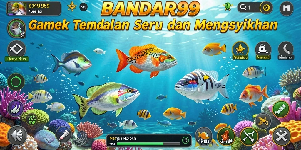 Screenshot menampilkan aksi seru menembak ikan di BANDAR99.
