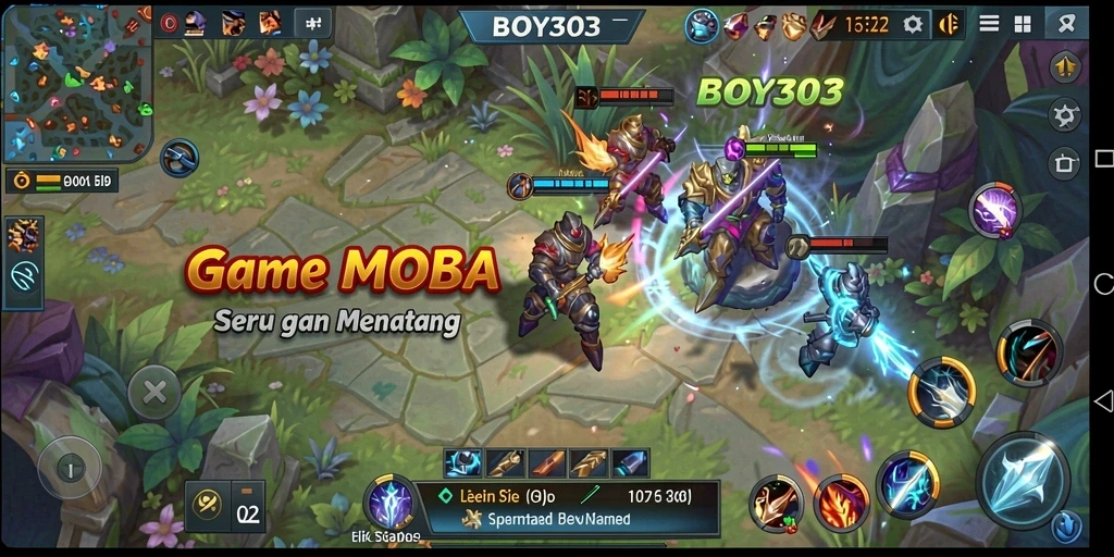 Gameplay seru di arena pertempuran BOY303.