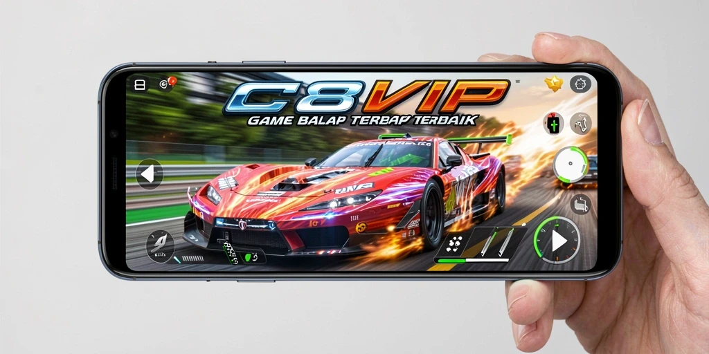 Tampilkan gameplay balap C8VIP yang mendebarkan dan seru.