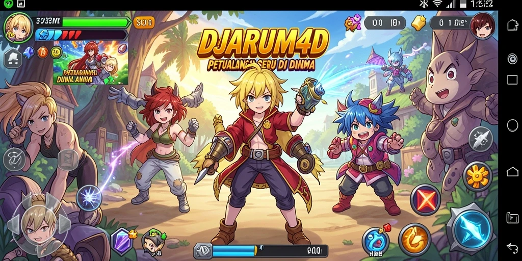 Tampilan gameplay DJARUM4D dengan karakter anime yang menarik.