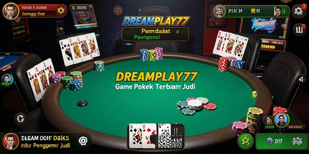 Tampilan gameplay Poker di DREAMPLAY77 yang mendebarkan.