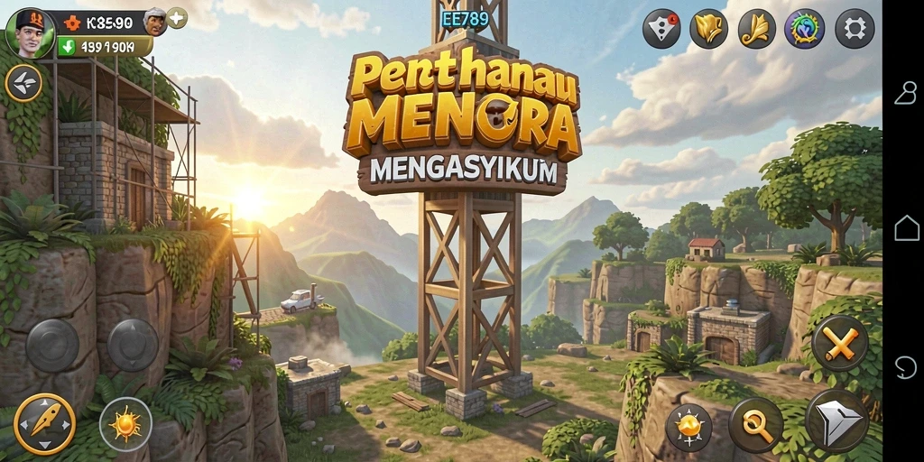Tampilan menakjubkan dari gameplay Tower Defense yang seru.