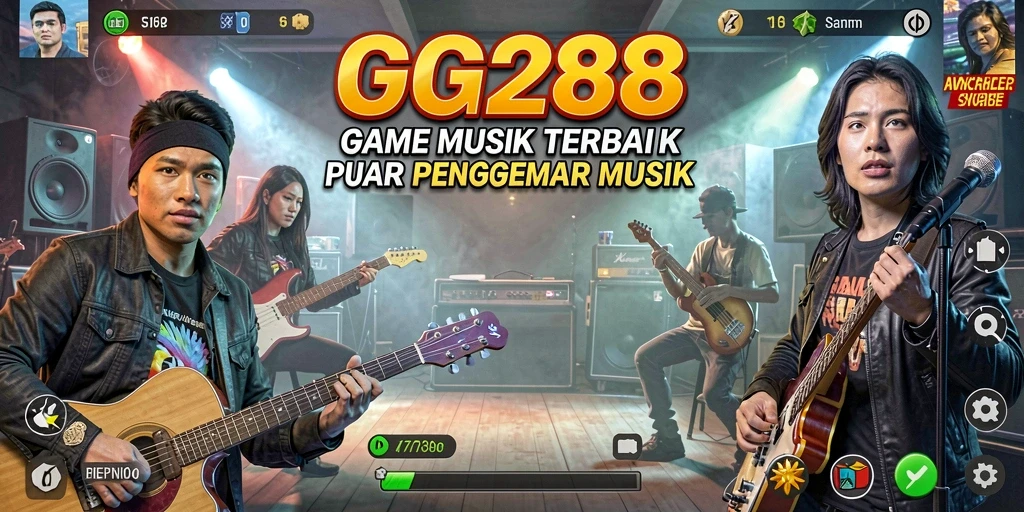Tampilan gameplay GG288 dengan antarmuka musik yang menarik.