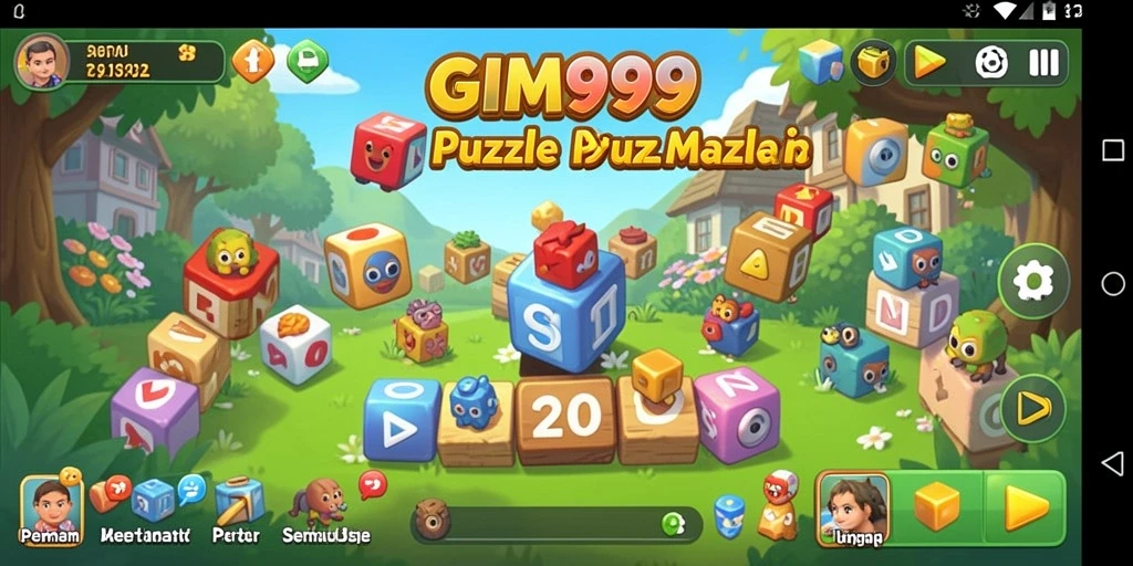 Tampilan gameplay GIM999 yang menantang dan penuh warna.