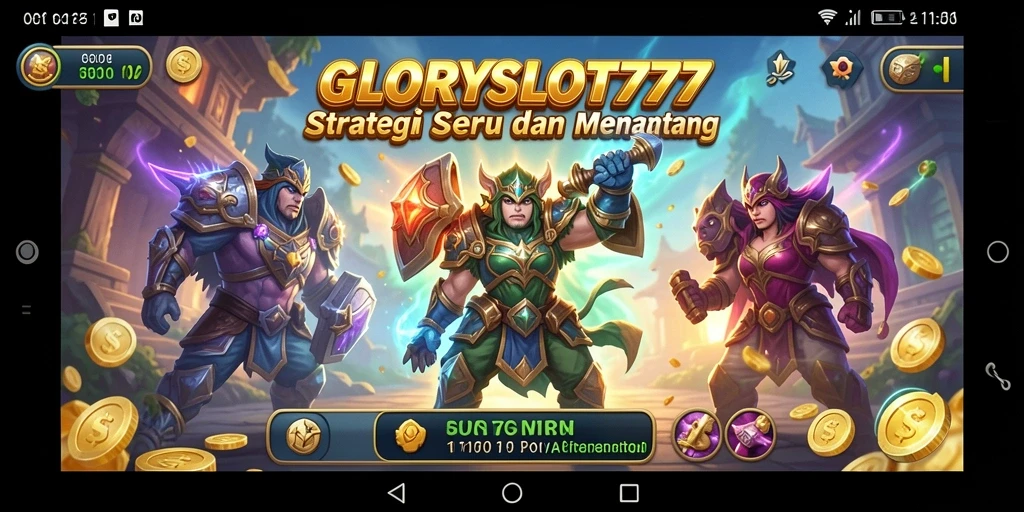 Screenshot gameplay GLORYSLOT777 yang menampilkan pertempuran strategis yang intens.