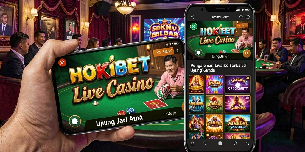 Tangkapan layar gameplay HOKIBET menunjukkan suasana kasino yang mengasyikkan dan interaksi dealer.