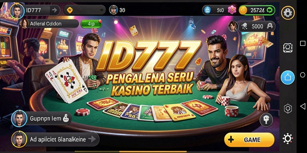 Tampilan gameplay menakjubkan ID777 dengan berbagai pilihan permainan Kasino.