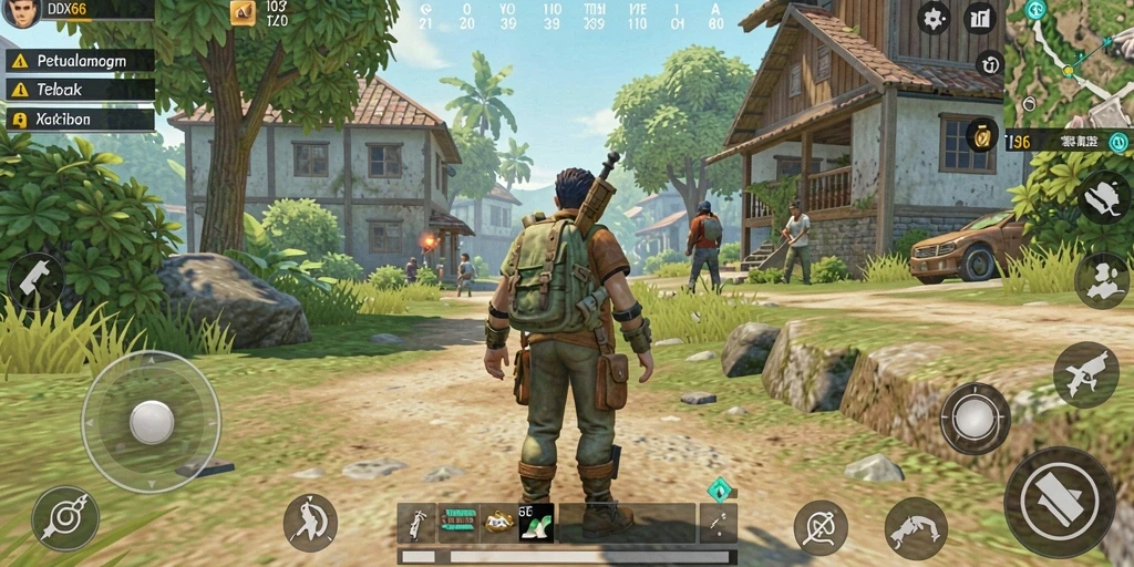 Screenshot gameplay menampilkan eksplorasi mendalam di dunia terbuka IDX66.