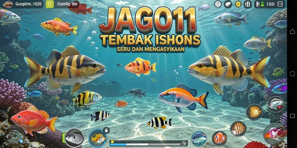 Screenshot JAGO11 yang menunjukkan momen seru menembak ikan.