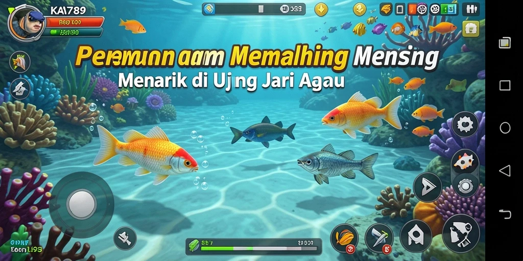 Screenshot gameplay KA789 yang menampilkan aksi memancing yang menarik.