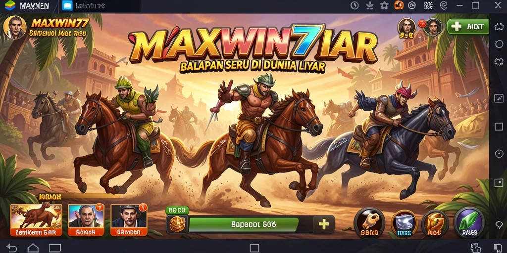 Tampilan gameplay seru dan balapan mendebarkan di MAXWIN77.