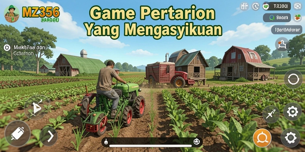 Tangkapan layar MZ356 yang menampilkan kemeriahan bertani dan hasil panen.
