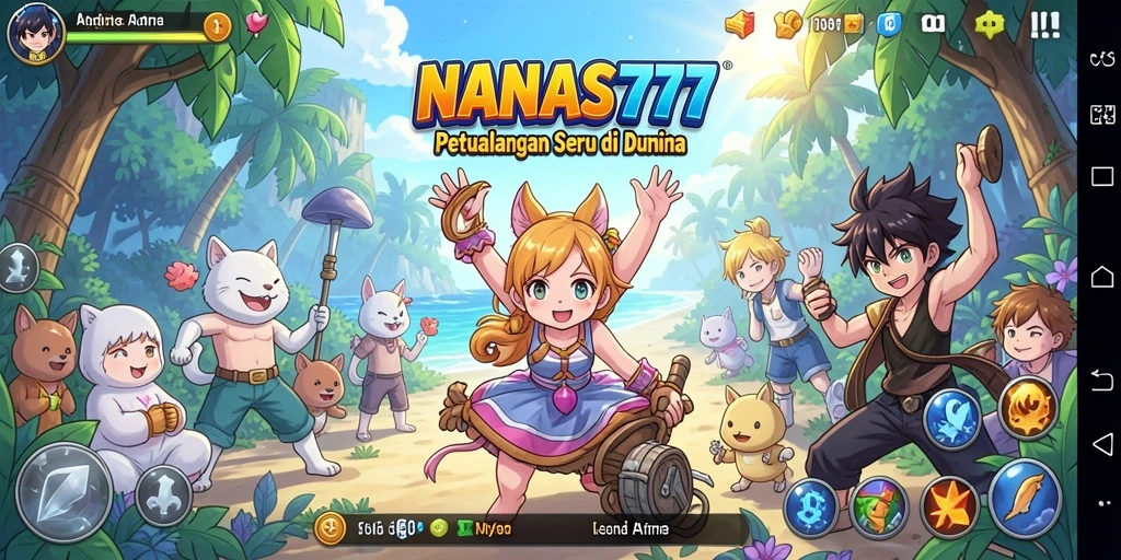 Tampilan screenshot NANAS777 yang menampilkan aksi karakter dalam gameplay Anime.