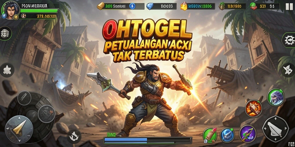Gameplay OHTOGEL menampilkan aksi mendebarkan dan pertarungan seru.