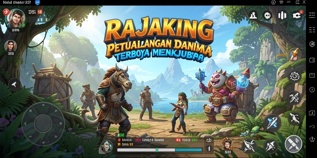 Screenshot gameplay RAJAKING yang menampilkan dunia terbuka yang menakjubkan.