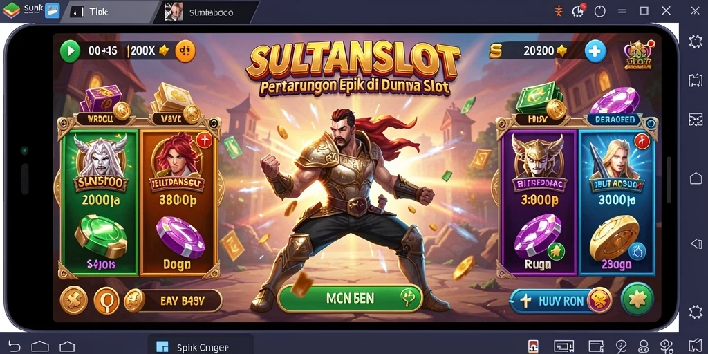 Tampilan gameplay SULTANSLOT menampilkan pertarungan yang seru dan mendebarkan.
