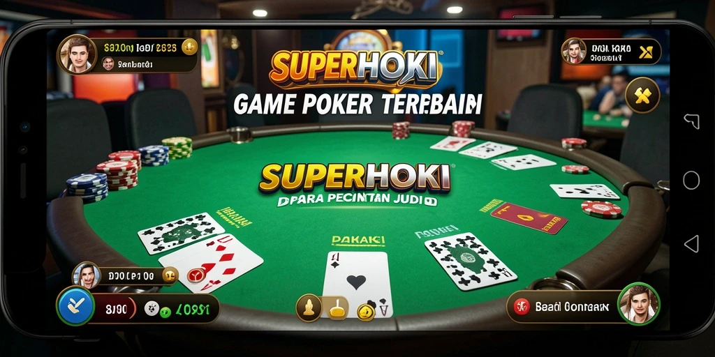 Tampilan screenshot utama SUPERHOKI dengan gameplay poker yang mengasyikkan.