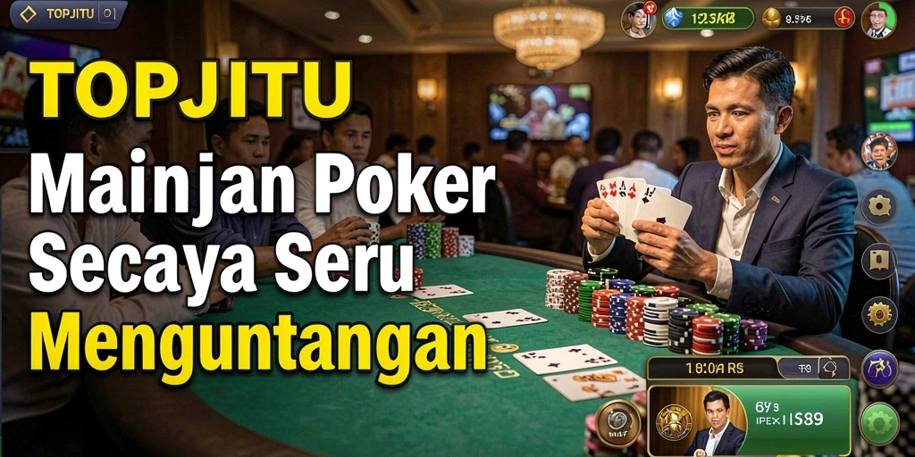 Tampilan permainan poker yang seru dan menantang di aplikasi TOPJITU.
