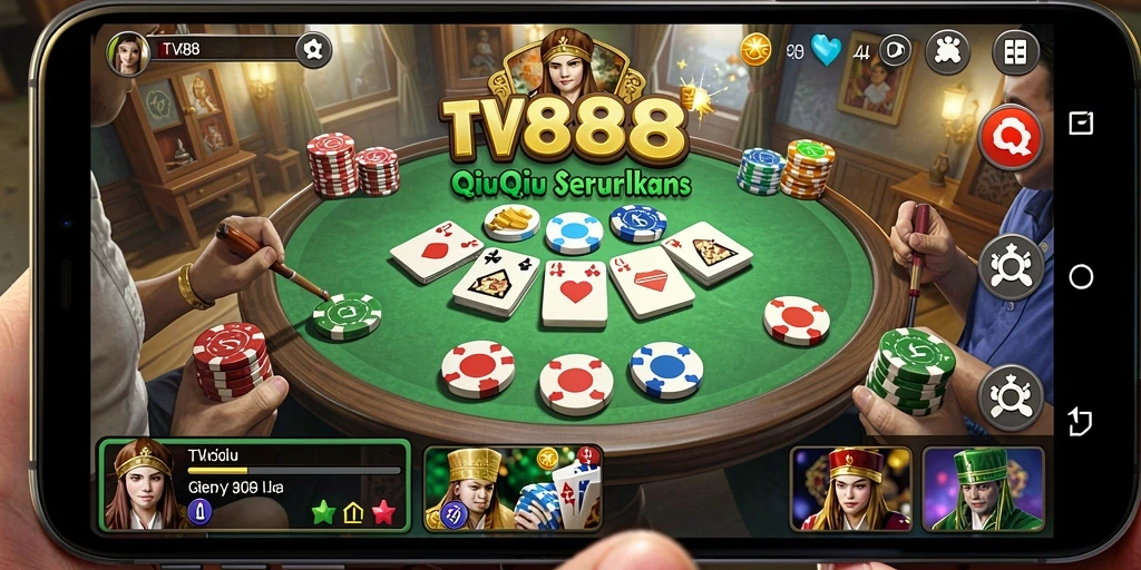 Tampilan gameplay QiuQiu yang seru dan interaktif.
