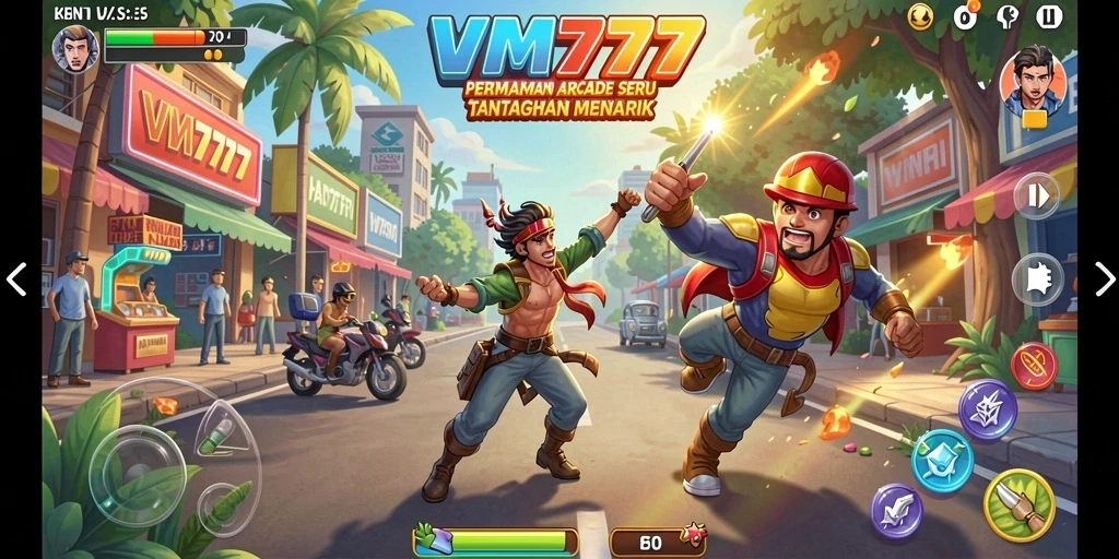 Tampilan gameplay VM777 yang menegangkan dan penuh warna.
