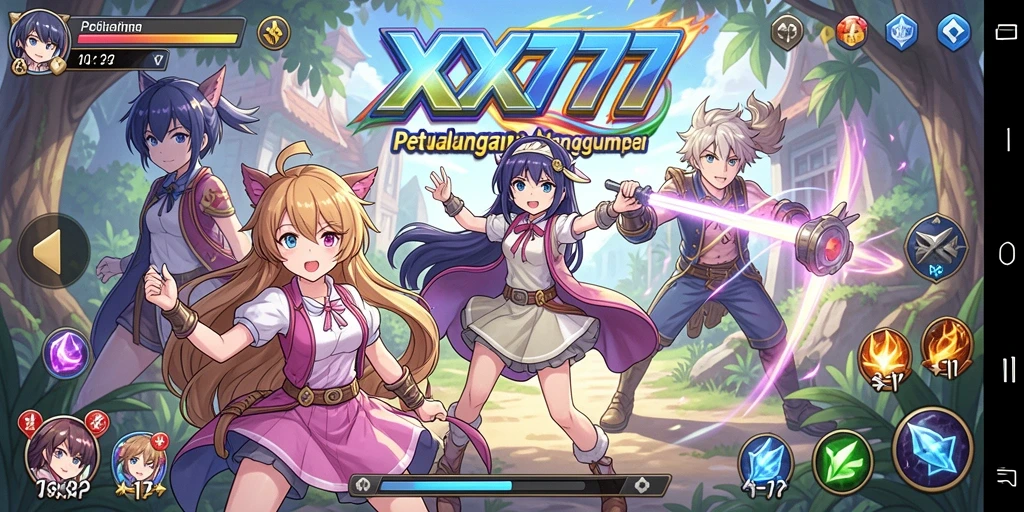 Tampilan gameplay seru dengan karakter Anime yang memukau.