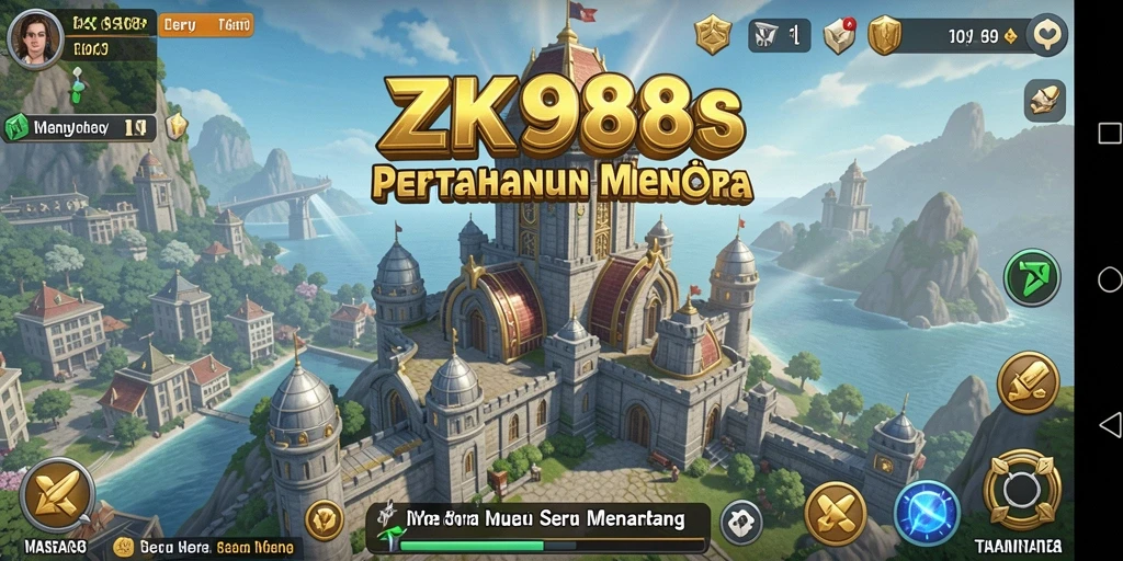 Screenshot ZK988 menampilkan aksi permainan Tower Defense yang seru.